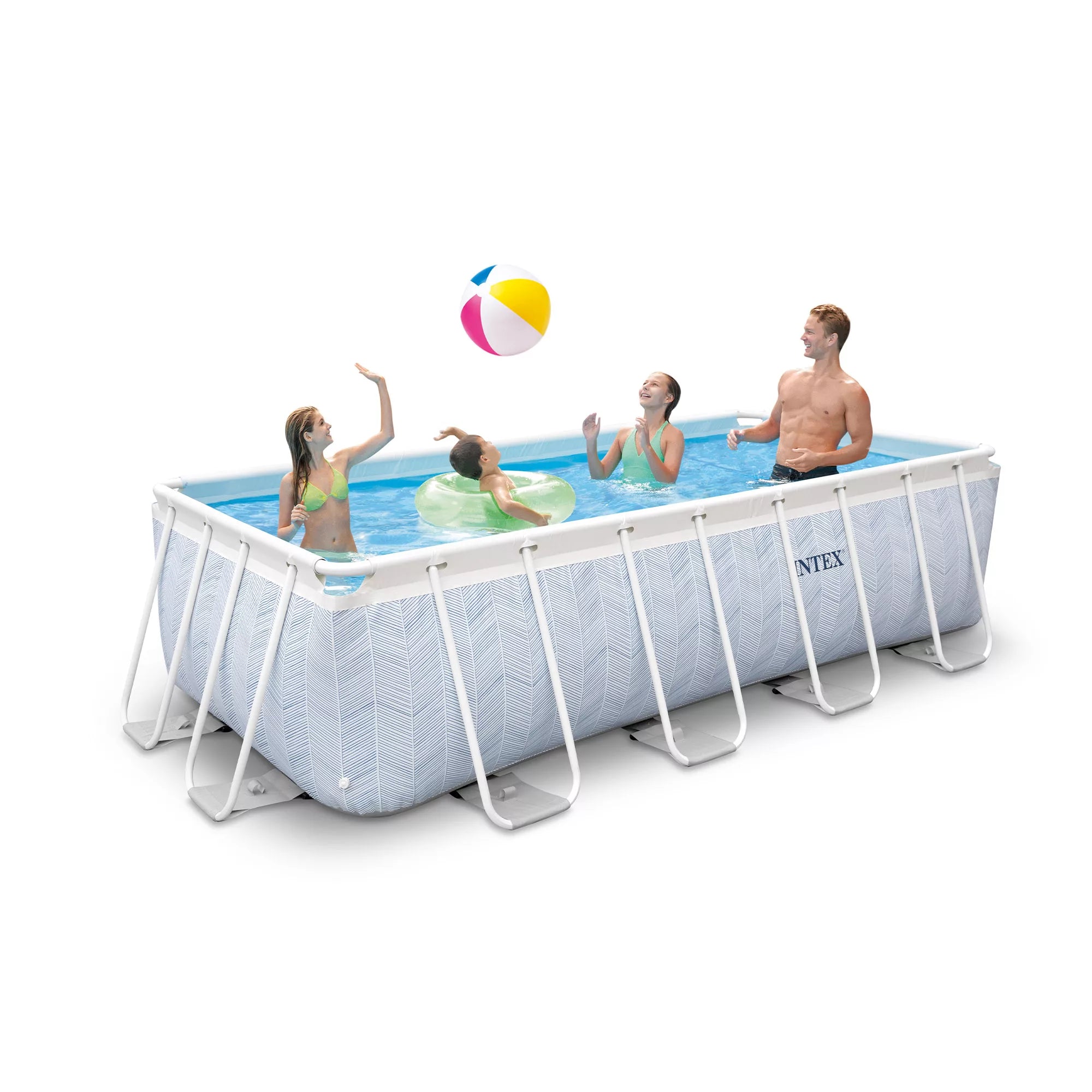 Intex Prisma Frame Chevron Rechteckpool 400 cm x 200 cm x 100 cm