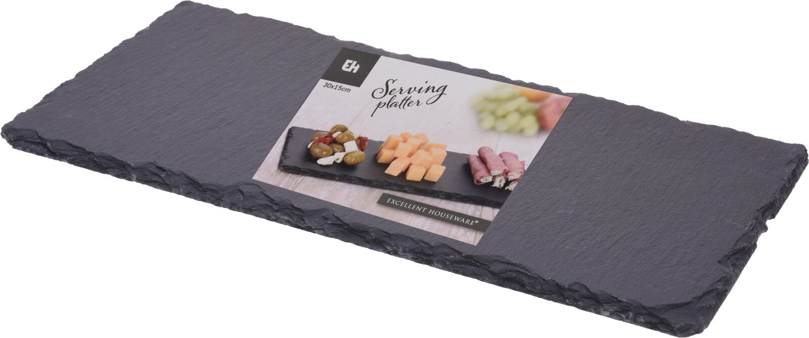 VASSOIO IN ARDESIA PER APERITIVI TAPAS 30X15CM