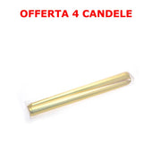 OFFERTA 4 CANDELE STEARICHE 25 CM ORO METALLIZZATO