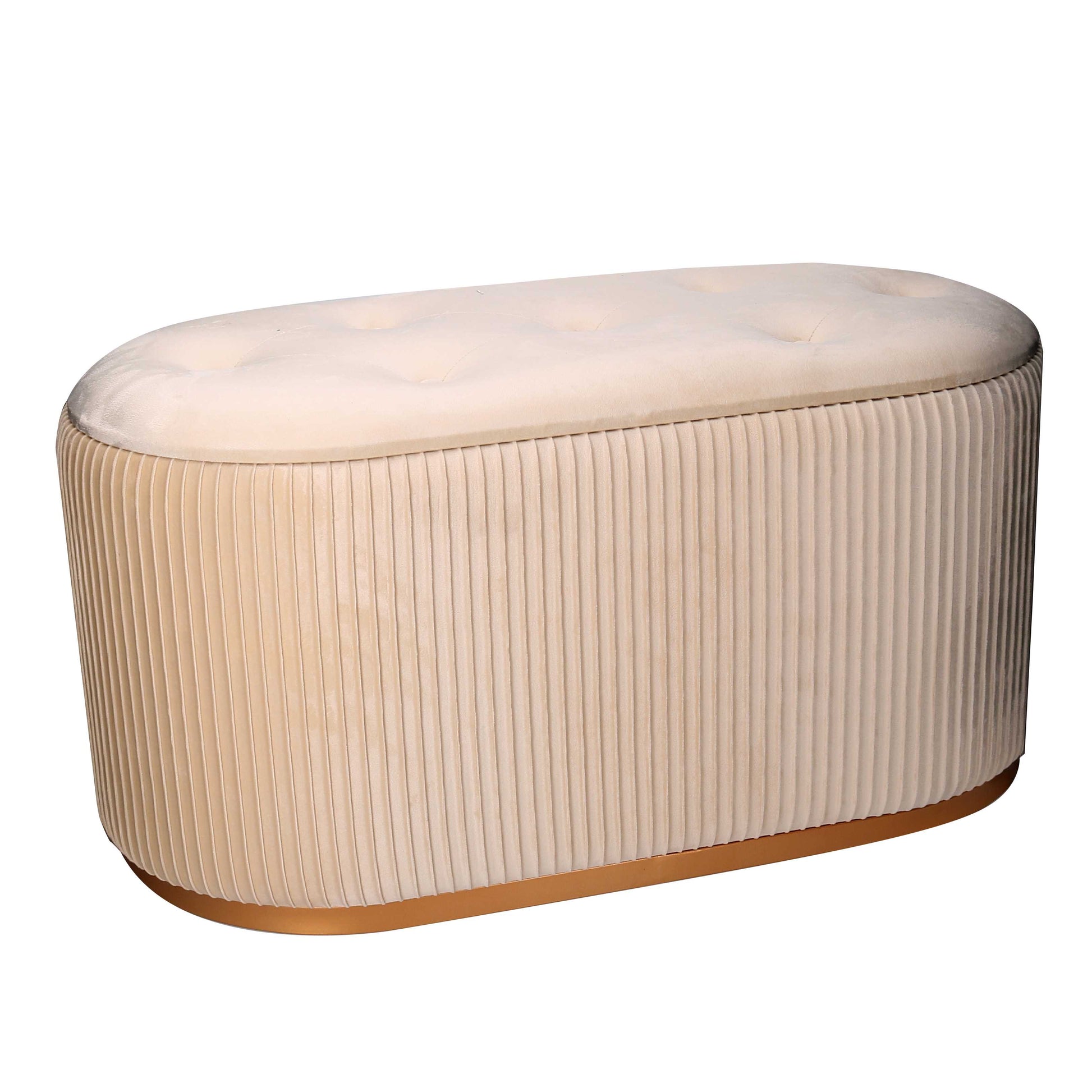 PUFF CONTENITORE VELLUTO CREMA CM82X42H4 1