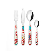 SET 24 POSATE 'FLOWER&LEMON' "CUTLERY" ROSSO TRASPARENTE