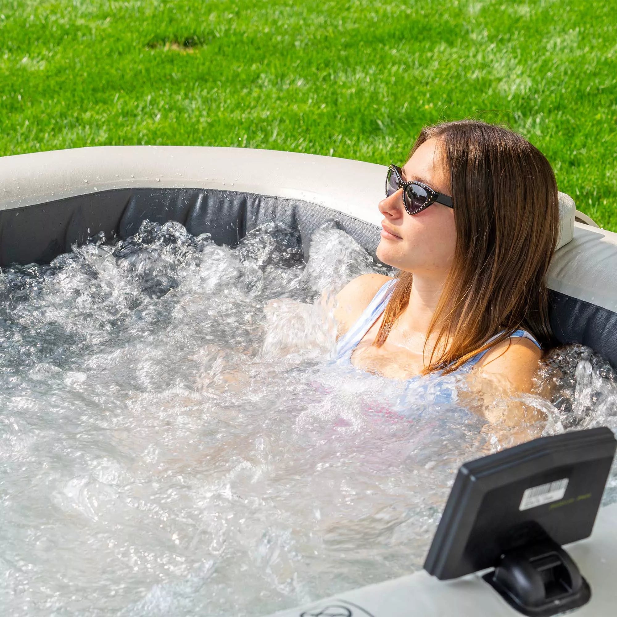 Intex Spa Whirlpool Greystone Deluxe - 196x196x71cm Grau