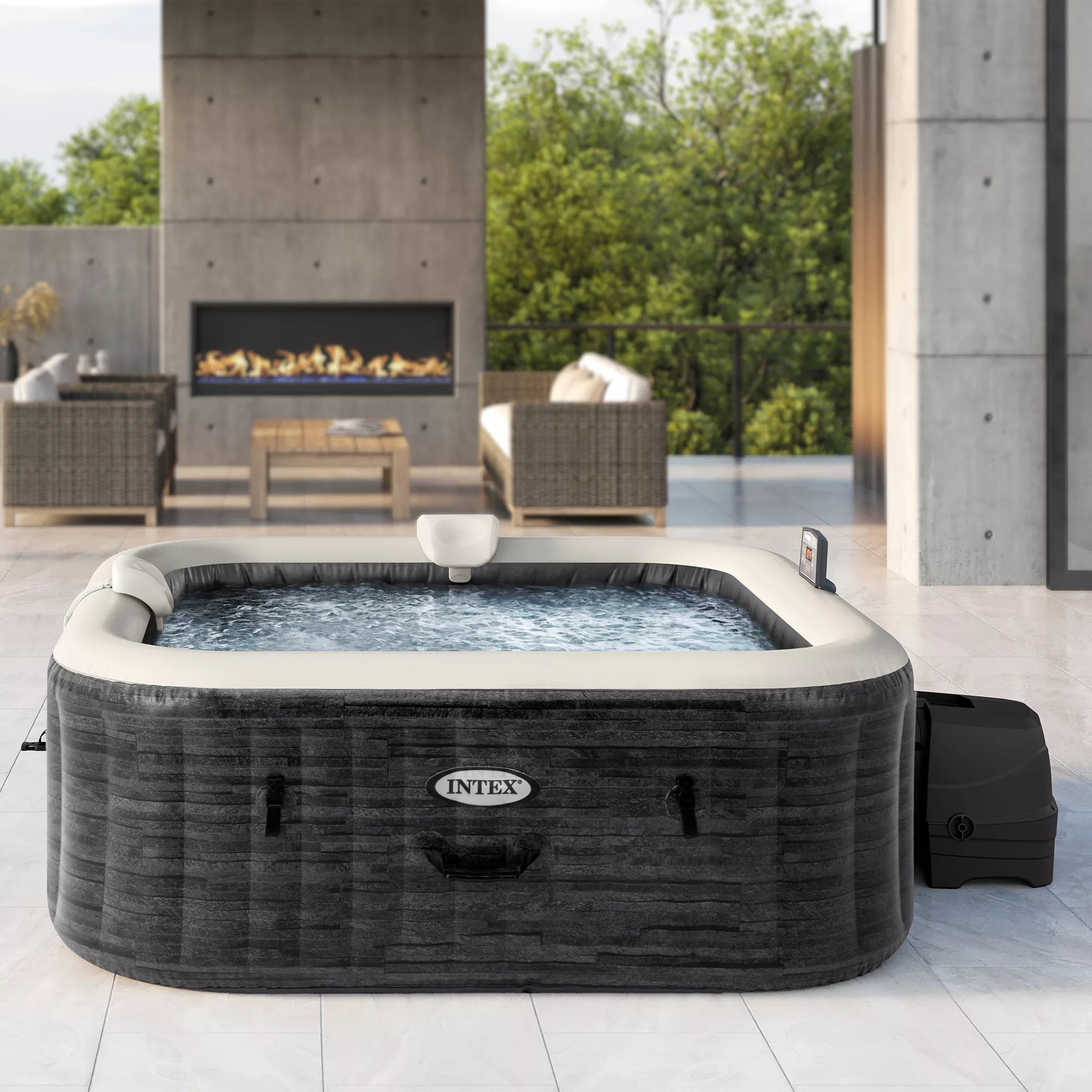 Intex Spa Idromassaggio Greystone Deluxe - 196x196x71cm Grigio