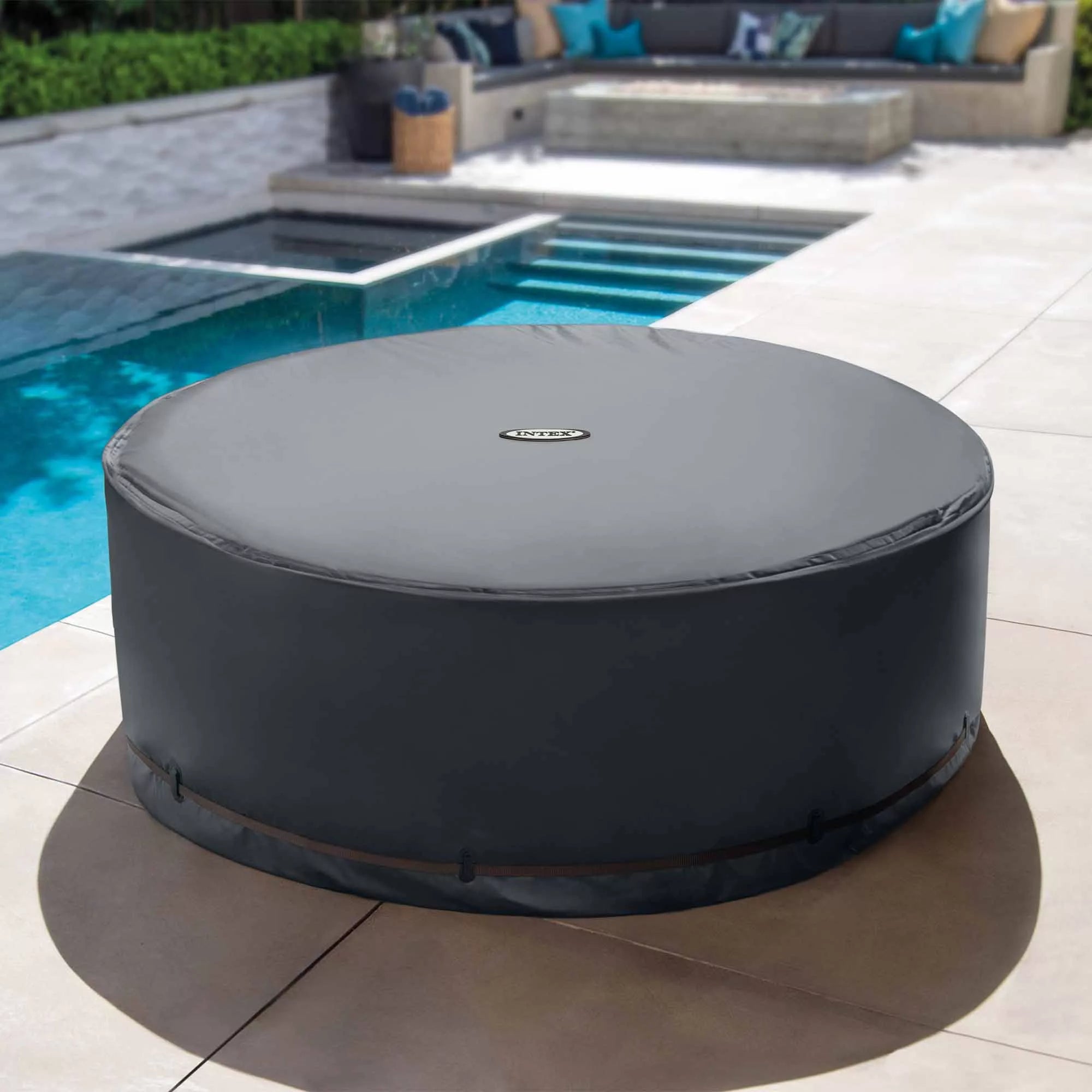 PureSPA Solarabdeckung für runde 6-Sitzer-Whirlpools, 15,55 kg, Schwarz