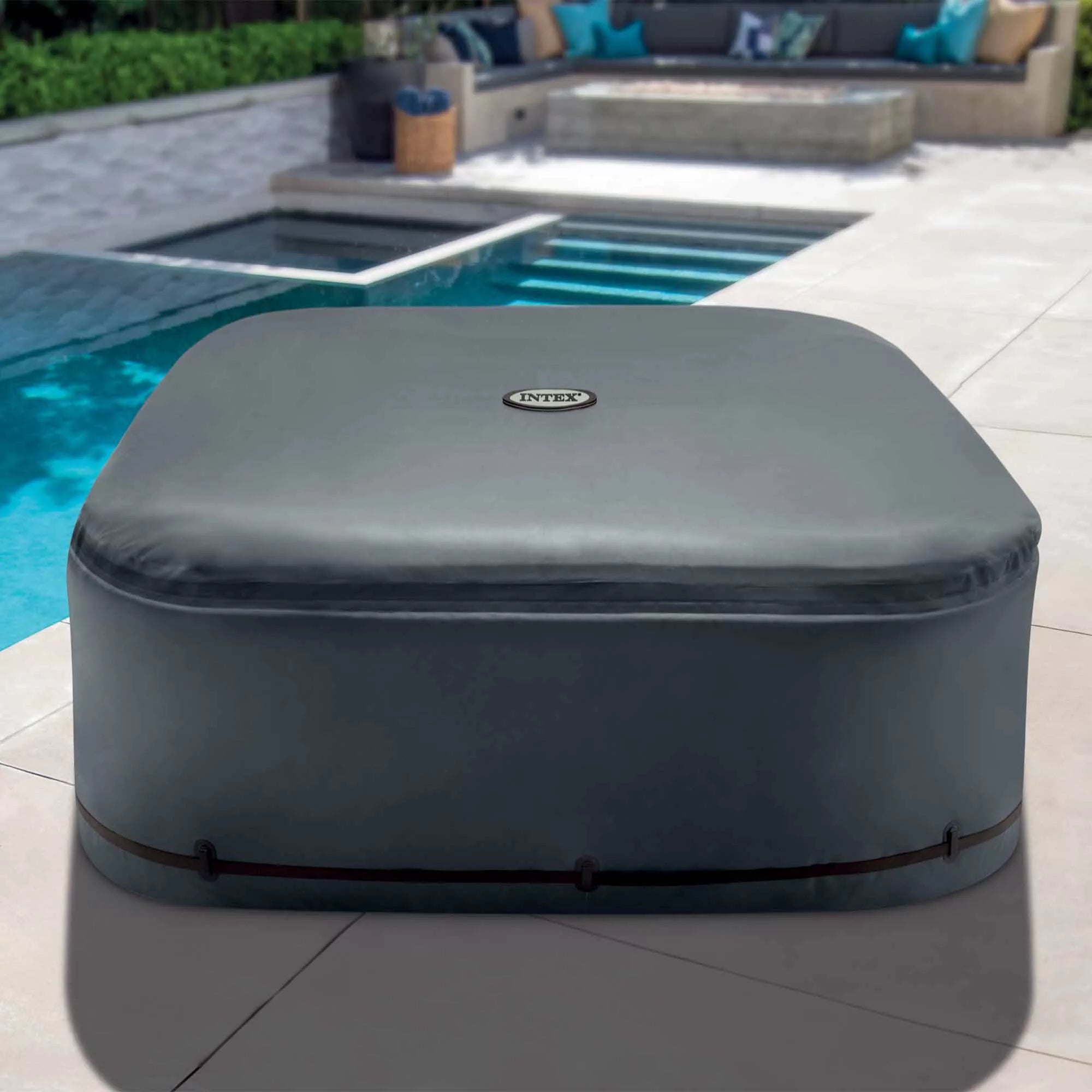 PureSpa Solarabdeckung für 4-Sitzer-Whirlpools (quadratisch), 175 x 175 x 71 cm – Schwarz, 13 kg