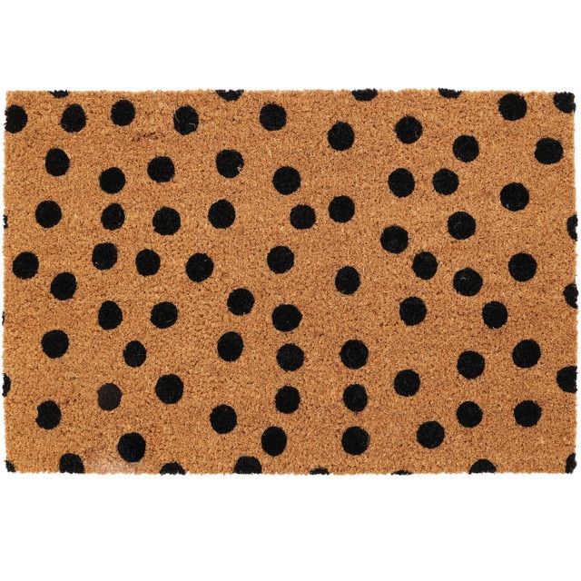 Zerbino in fibra di cocco con stampa a pois, 59 x 39 cm, marrone/nero