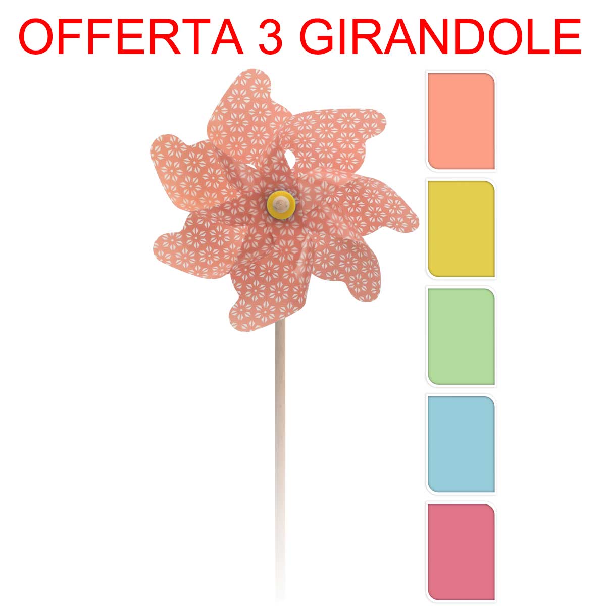 OFFERTA 2 GIRANDOLE A VENTO 74X32CM COLORI ASSORTITI