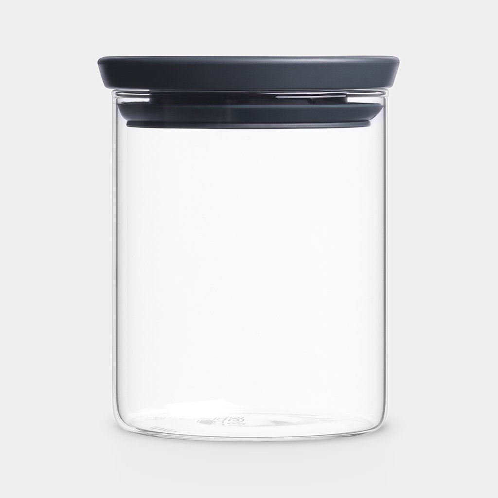 BARATTOLO IMPILABILE IN VETRO 0.6L GRIGIO SCURO
