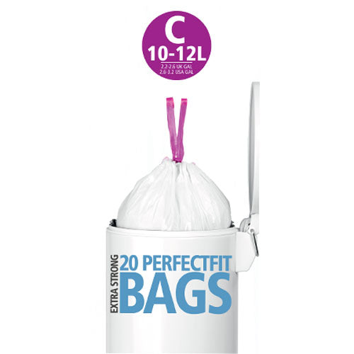 20 PZ SACCHETTI PATTUMIERA PERFECT FIT MOD.C 10/12 LT BIANCHI