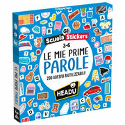 Libro Adesivi Riutilizzabili Le Mie Prime Parole 3-6 Anni HEADU
