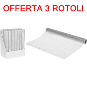 OFFERTA 3 PZ ROTOLO DI ORGANZA 38X200CM PER DECORAZIONI ARGENTO