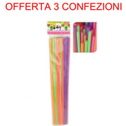 OFFERTA 3 CONFEZIONI 50 CANNUCCE 75CM COLORI ASSORTITI