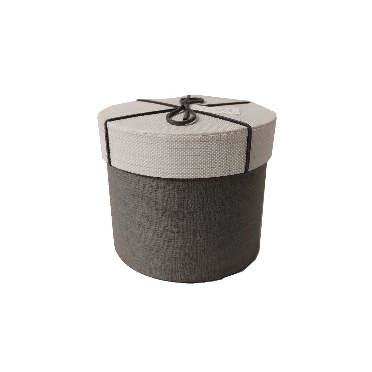 OFFERTA 3 PZ SCATOLA REGALO TONDA BEIGE/TORTORA 13 CM