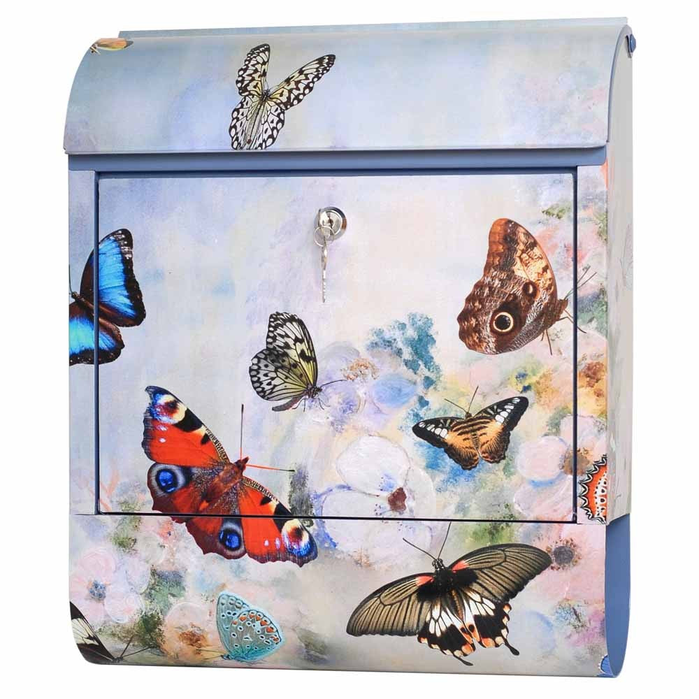 CASSETTA DELLA POSTA SONORA DECORATA FARFALLE 45X38X12 CM