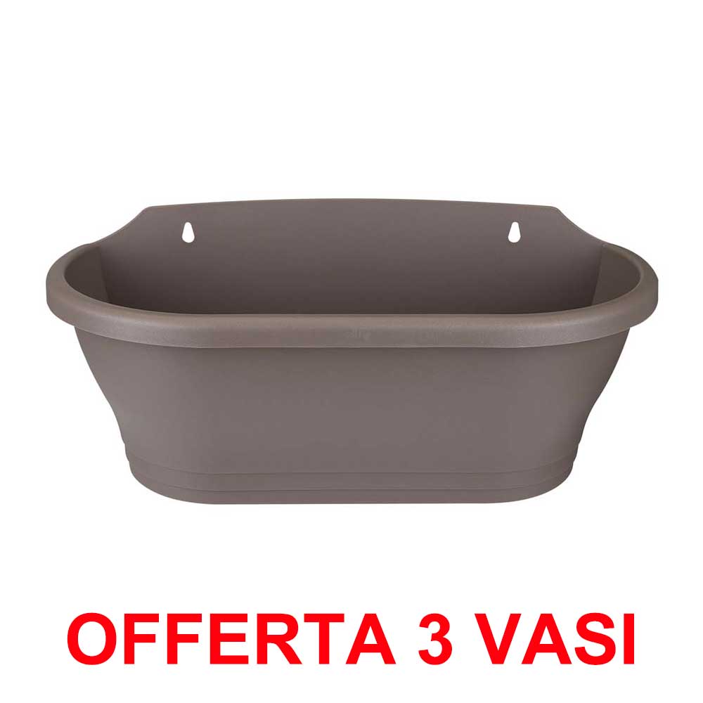 OFFERTA 3 VASO CORSICA WALL BASKET 39CM TAUPE