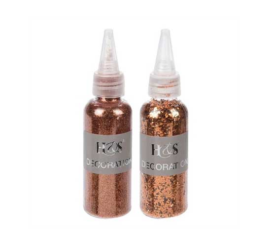 OFFERTA 2 BOTTIGLIE GLITTER RAME ASSORTITE
