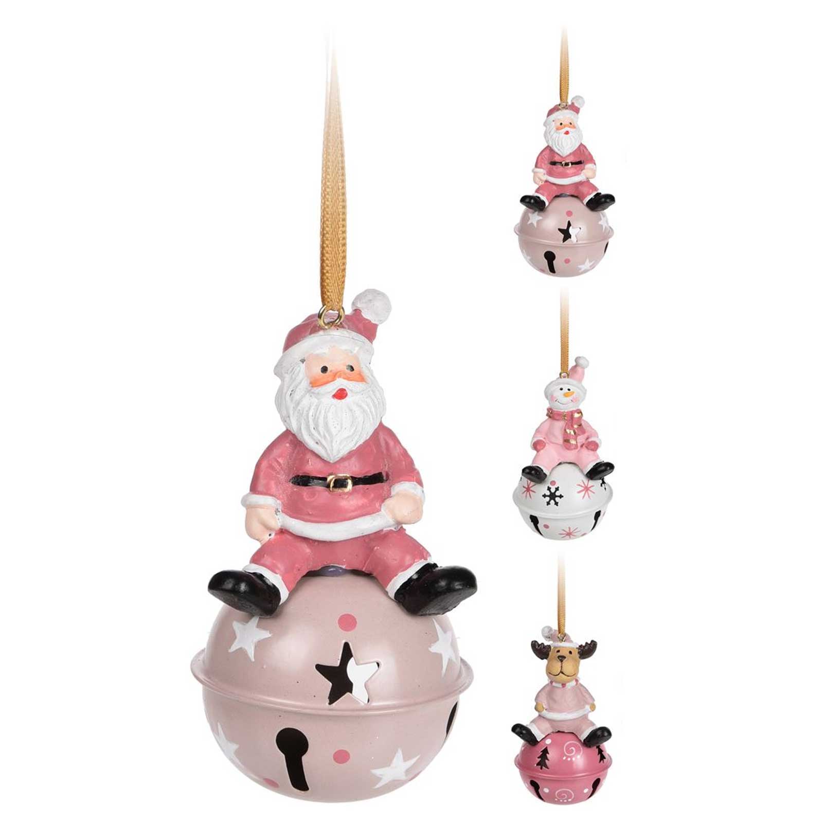 OFFERTA 3 DECORAZIONI NATALIZIE SU CAMPANELLINO 9CM XMAS ASSORTITE