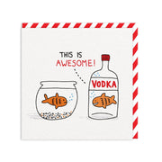 Ohh Deer Biglietto di auguri "Vodka Goldfish" , bianco/multicolore