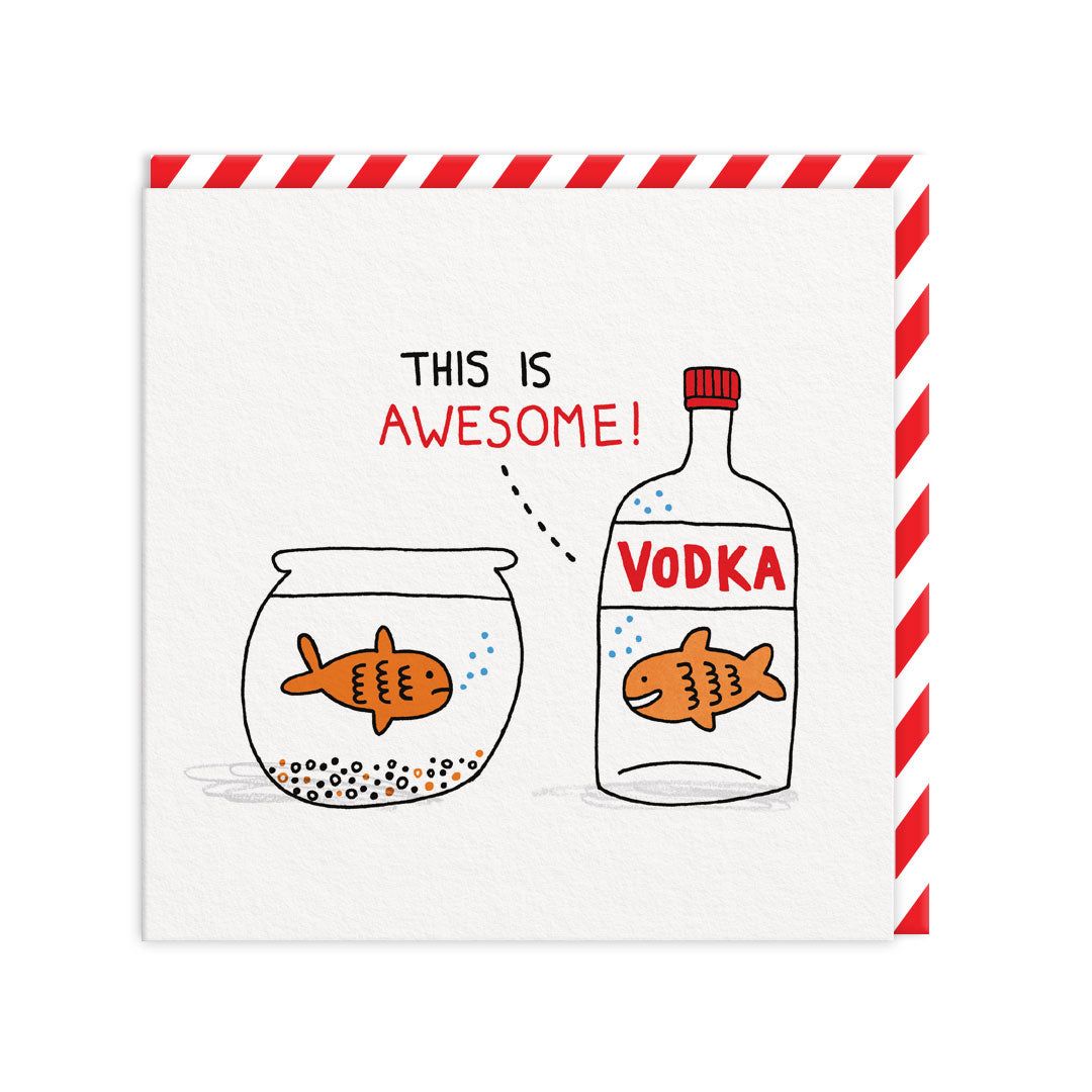 Ohh Deer Biglietto di auguri "Vodka Goldfish" , bianco/multicolore