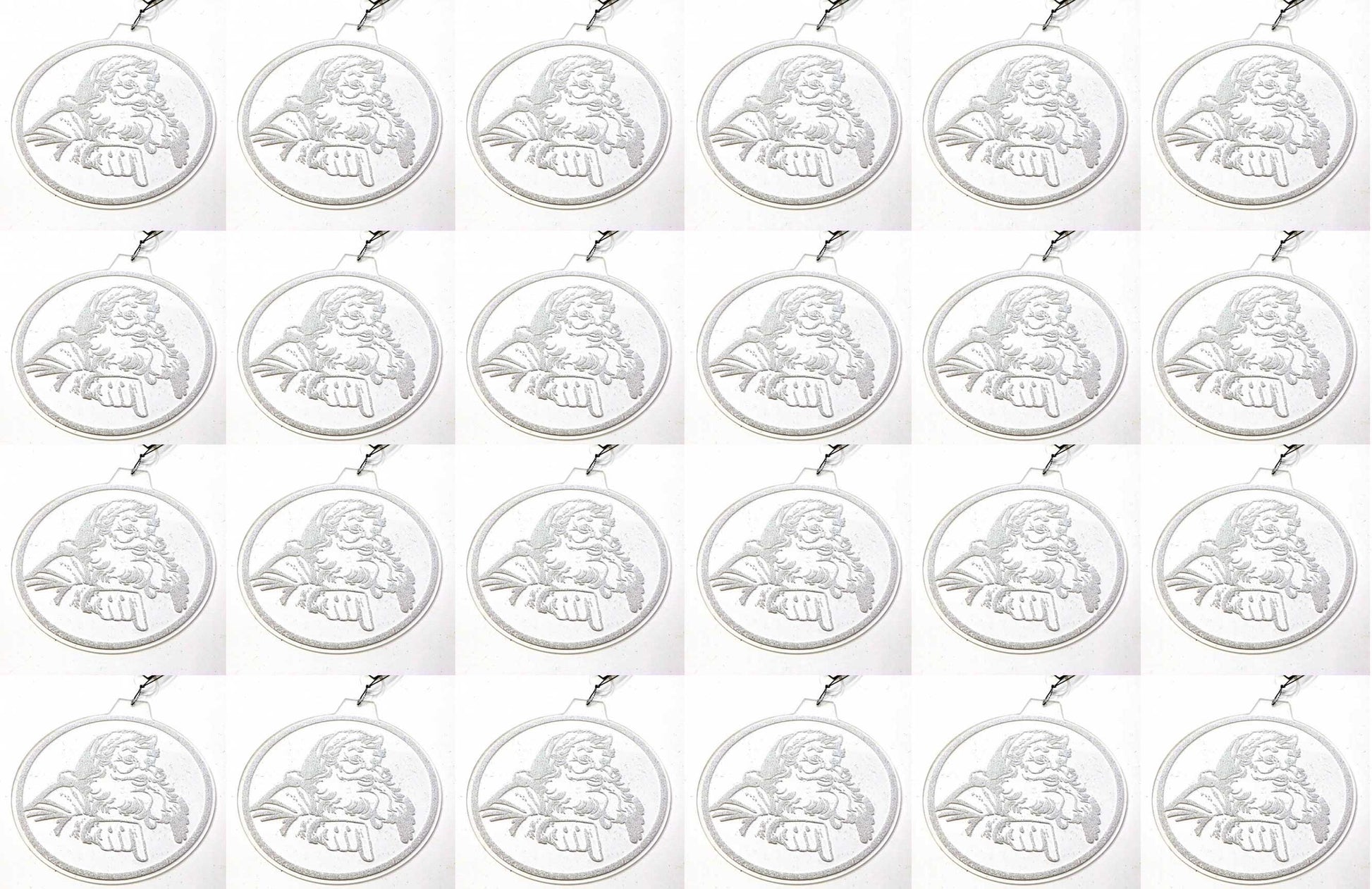 OFFERTA 24 DISCHI DECORATIVI APPENDIBILI CON BABBO NATALE 12CM