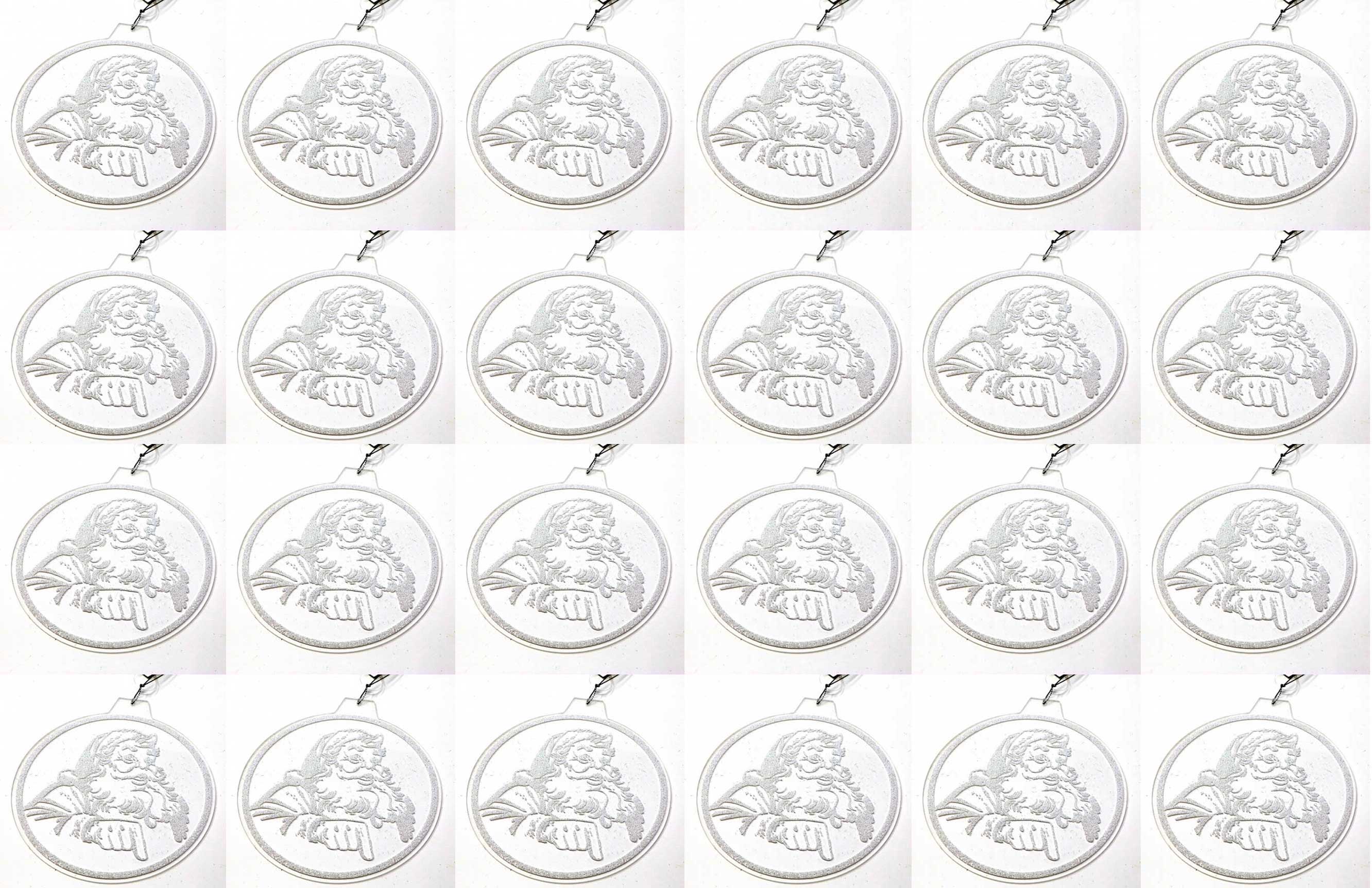 OFFERTA 24 DISCHI DECORATIVI APPENDIBILI CON BABBO NATALE 12CM