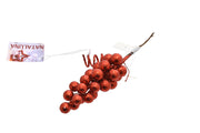 RAMO PICK ROSSO A GRAPPOLO DI BACCHE CON GLITTER