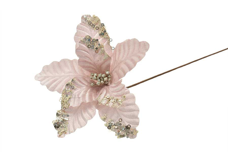 FIORE DECORATIVO CON GAMBO LUNGO ROSA