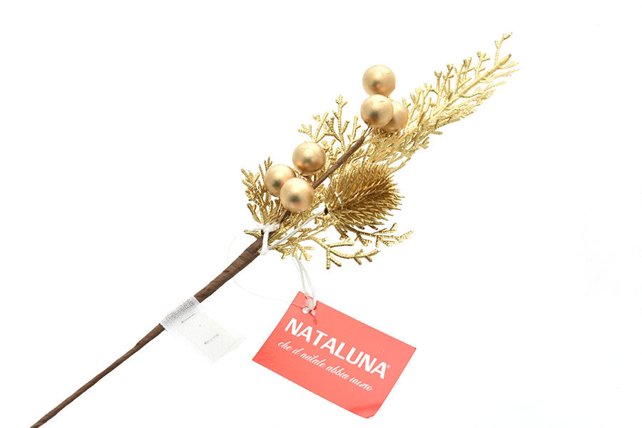 RAMO CON GLITTER 30CM ORO