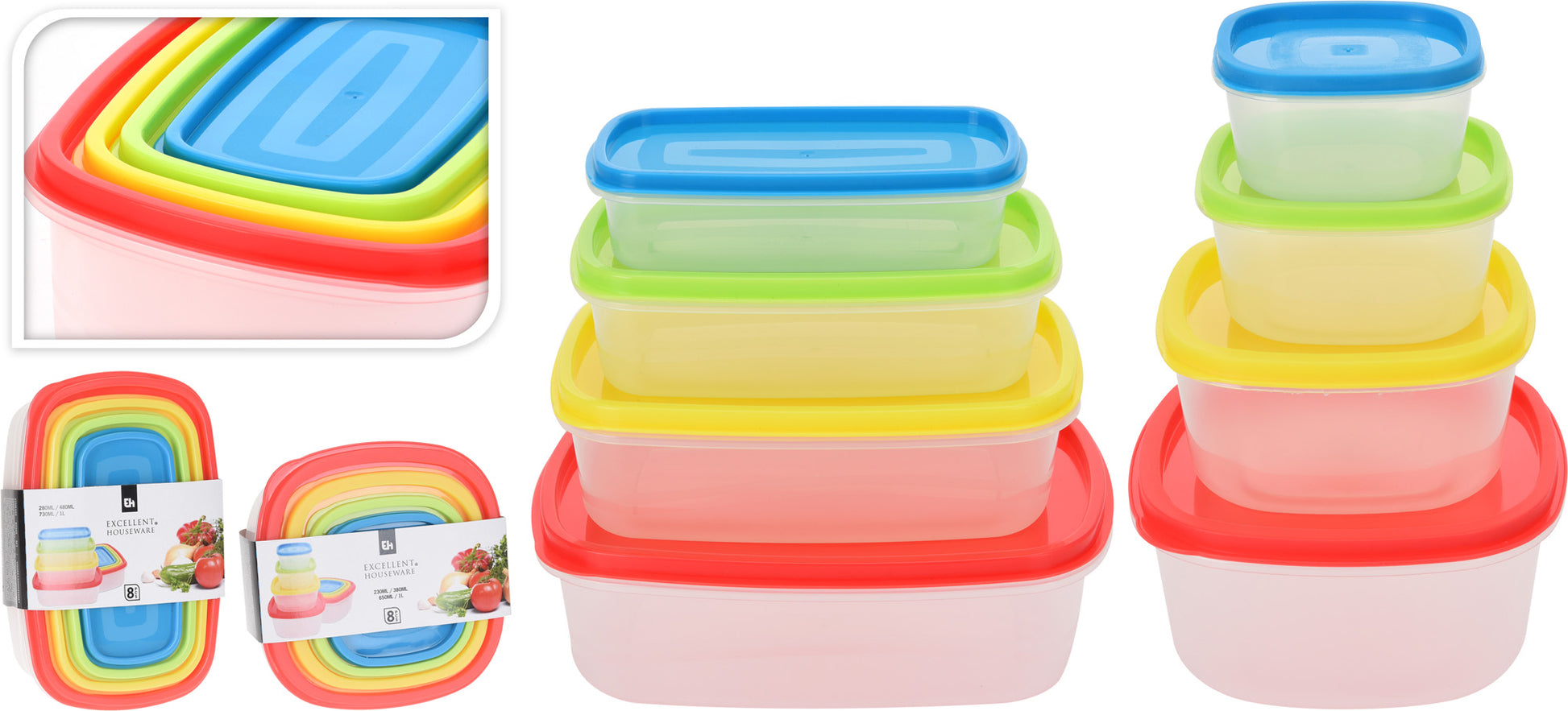 OFFERTA 8 PZ CONTENITORI ALIMENTI ASSORTITI