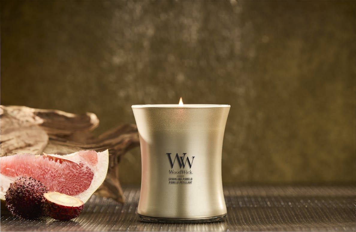 WOODWICK Candela a clessidra Media Sparkling Pomelo