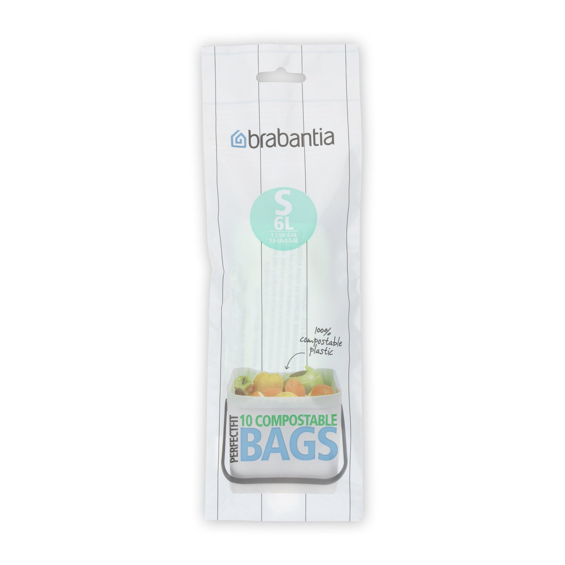 10 PZ SACCHETTI PATTUMIERA RIFIUTI BIODEGRADABILI MOD. S 6 LT VERDI