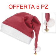 OFFERTA 5 CAPPELLI BABBO NATALE 40X30CM
