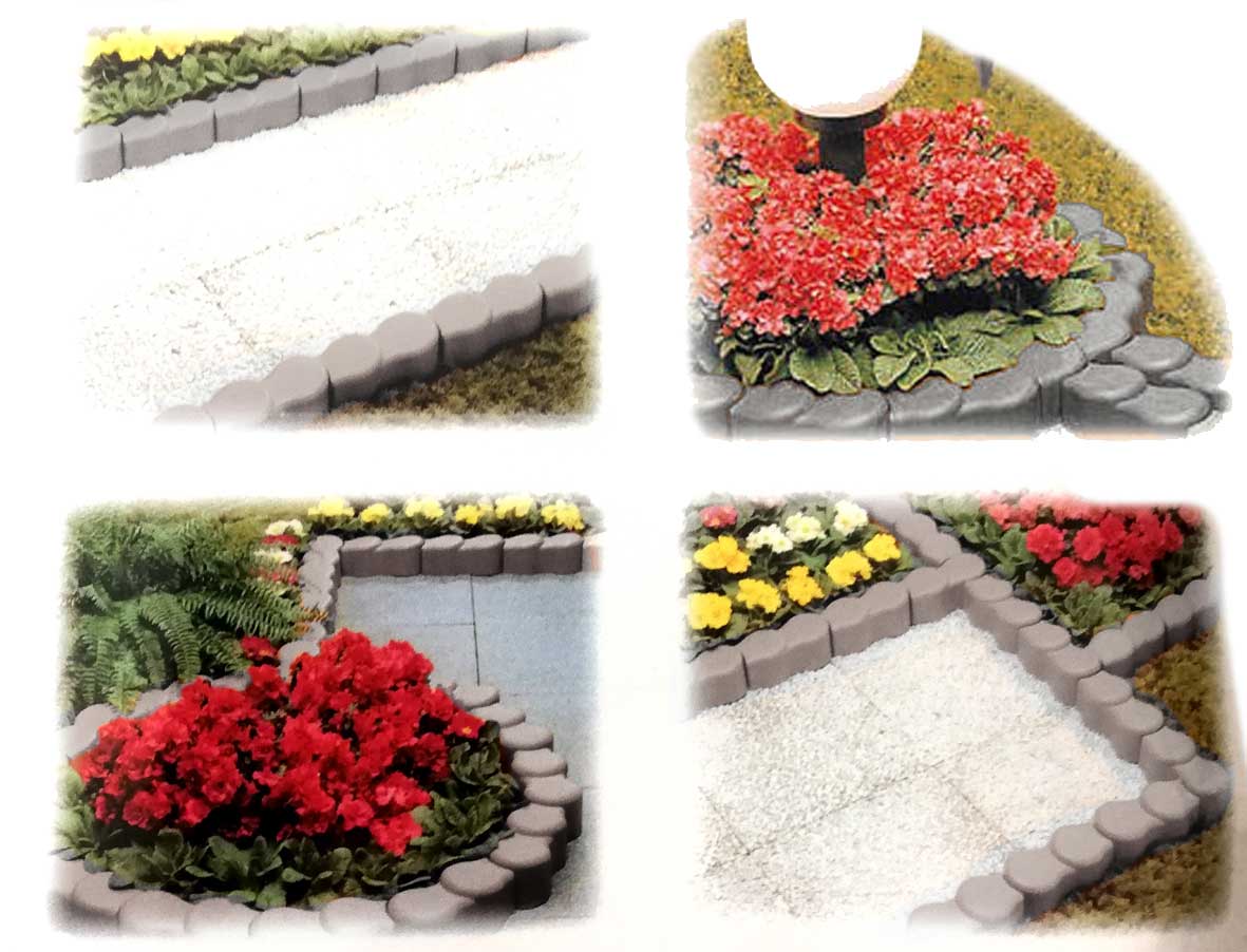 8 CORDOLI BORDURE IN PLASTICA COLOR COTTO O GRIGIO PER CREARE AIUOLE