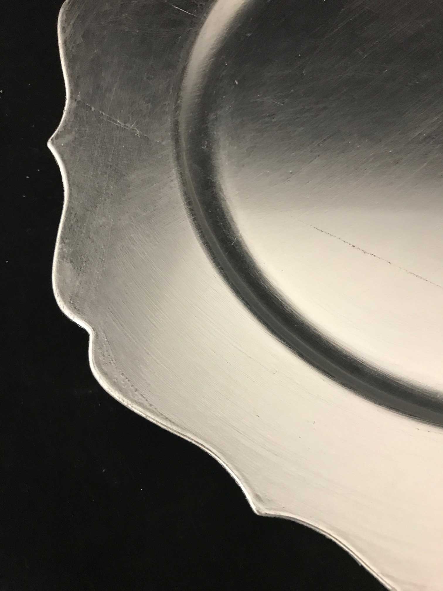 6 SOTTOPIATTI CIRCOLARI FIORE ARGENTO 33CM