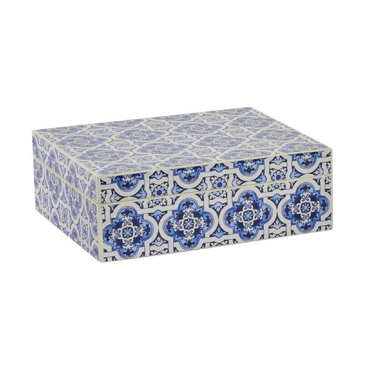 SCATOLA III IN LEGNO BLU LACCATO