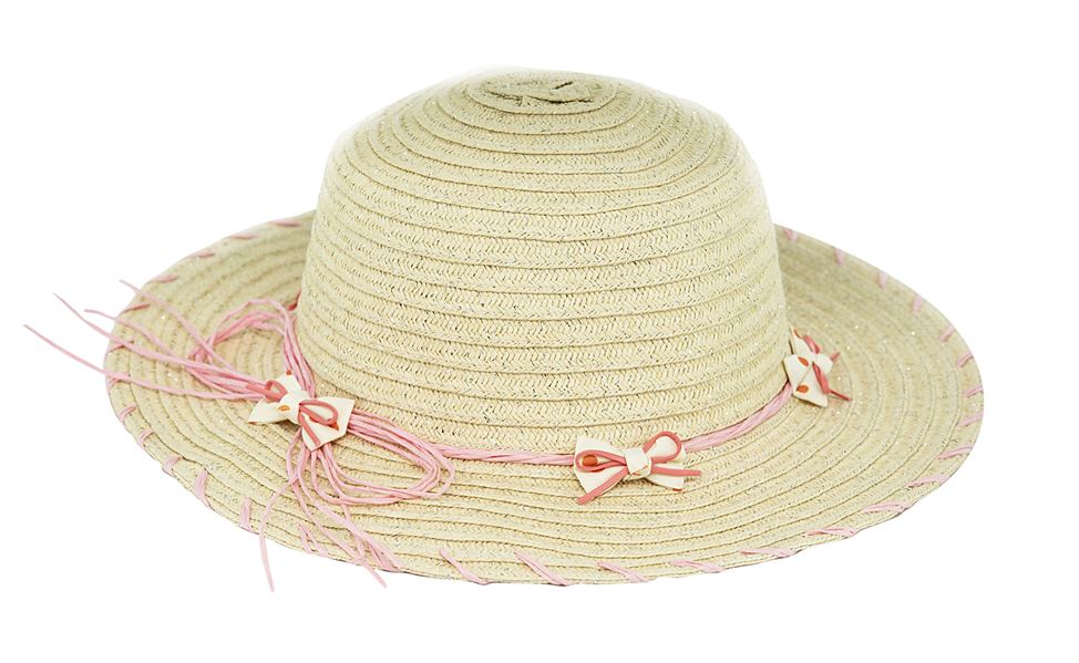 CAPPELLO DI PAGLIA IRIS CON NASTRO ROSA BLACKFOX