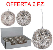 OFFERTA 6 PALLINE 8CM CHAMPAGNE ASSORTITE