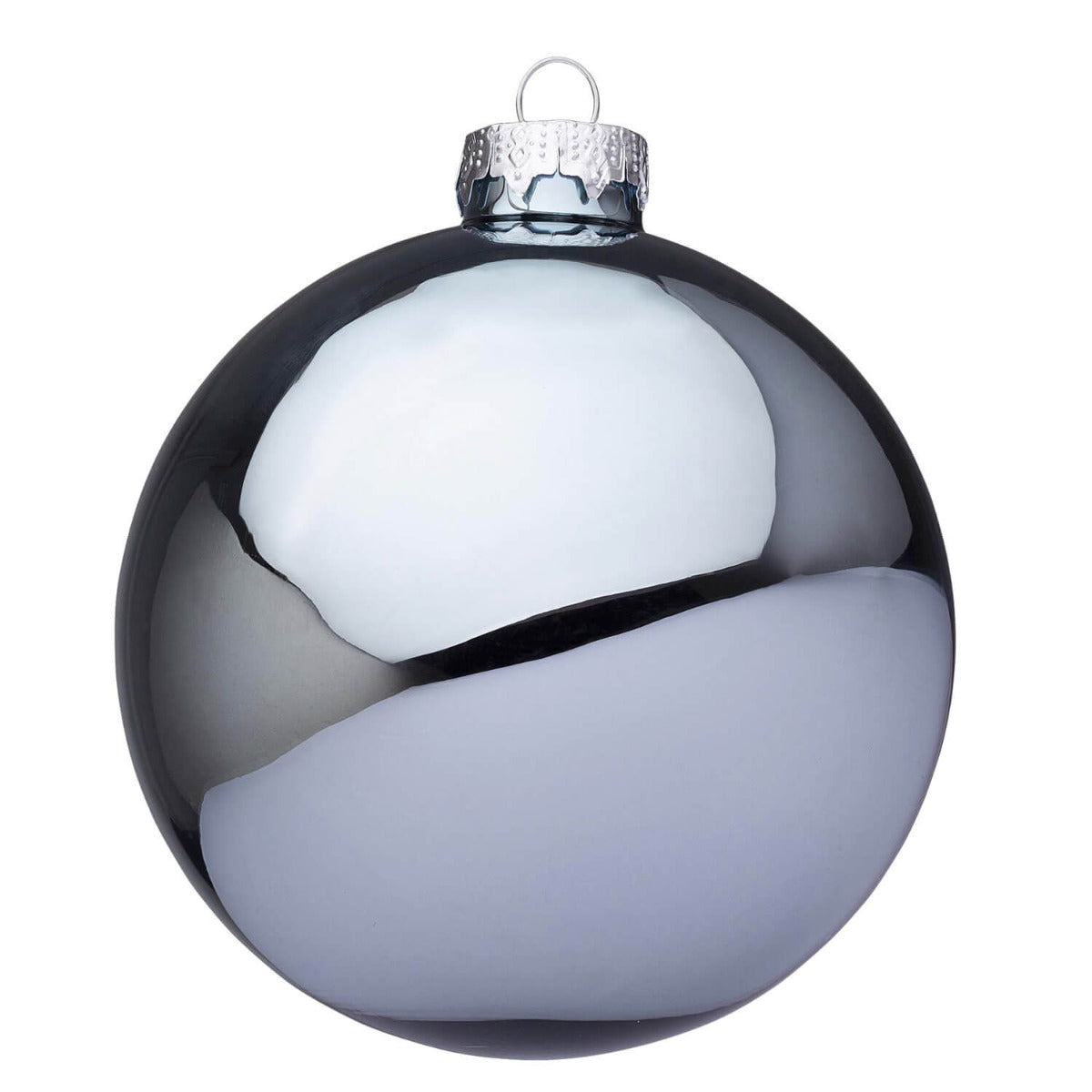 PALLINA DI NATALE IN VETRO D.10CM CELESTE LUCIDO
