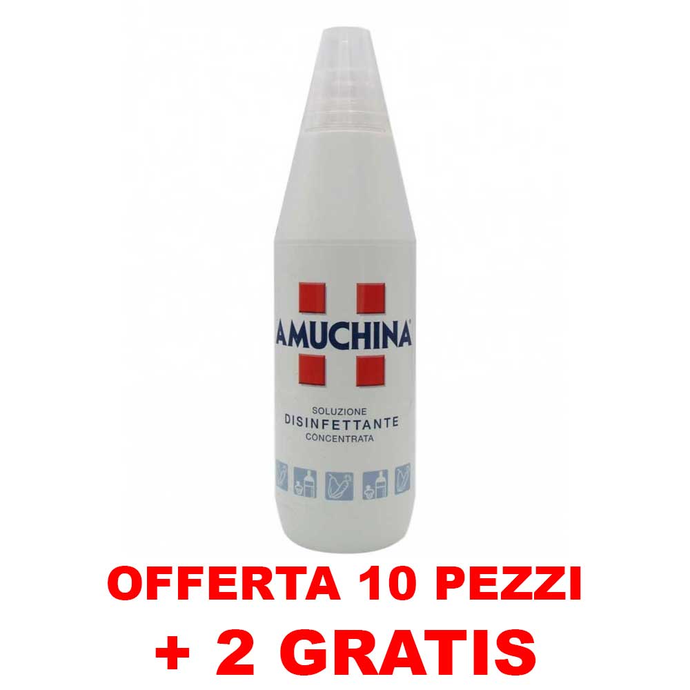 OFFERTA 10+2 GRATIS DISINFETTANTE CONCENTRATO 1000ML AMUCHINA (2 GRATIS)