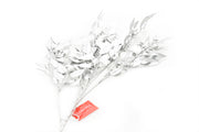 RAMO NATALIZIO CON FOGLIE 95CM ARGENTO
