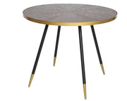 TAVOLINO 91X75CM IN ACCIAIO E FRASSINO MARRONE