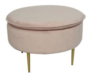 POUF CON GAMBE 70X70X45 CM IN VELLUTO ROSA CIPRIA