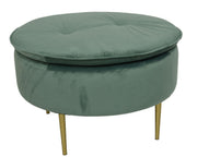 POUF CON GAMBE 70X70X45 CM IN VELLUTO VERDE SALVIA