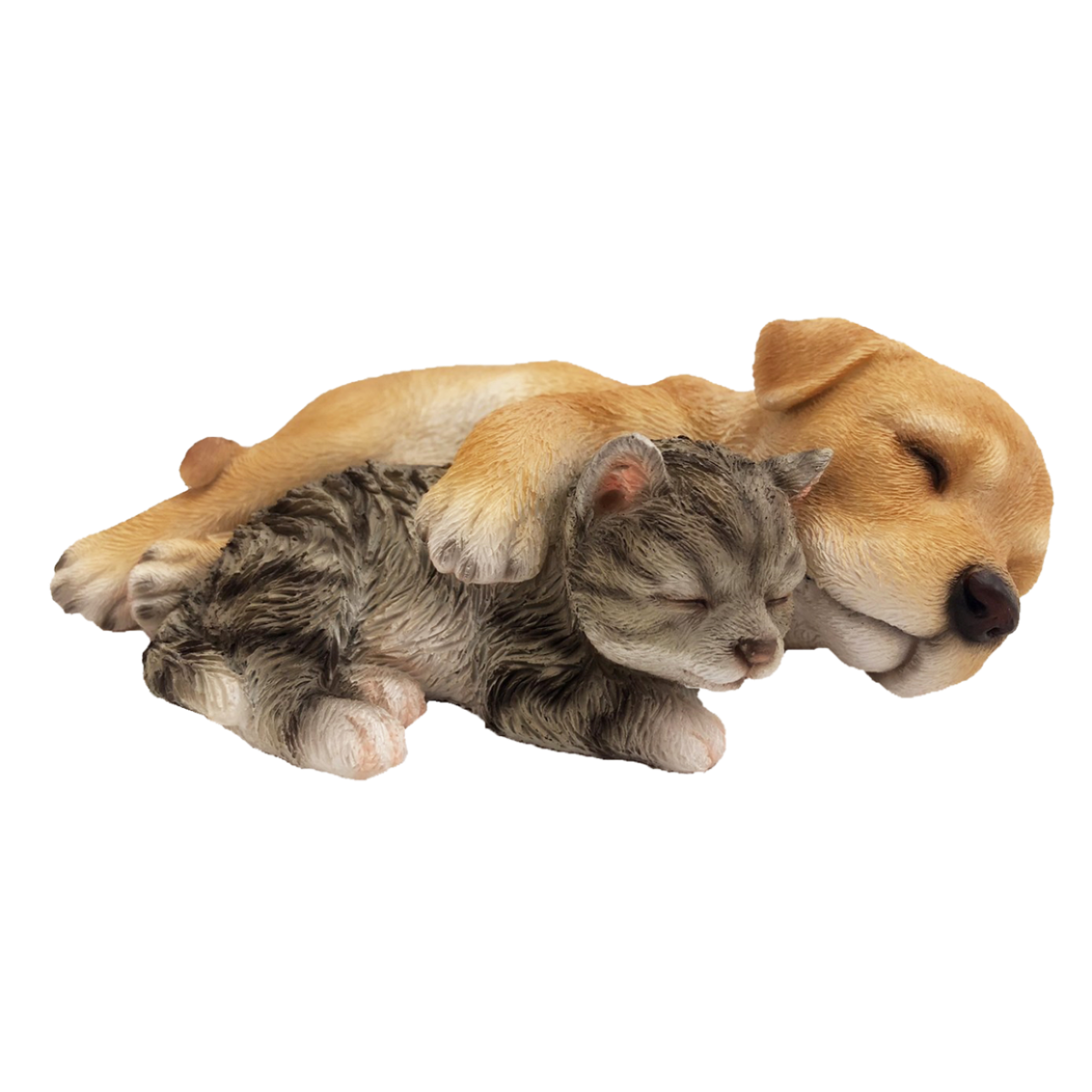 CUCCIOLO DI LABRADOR CHE DORME CON GATTINO 18CM