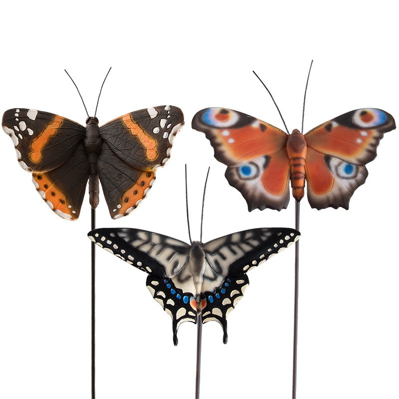 FARFALLA IN RESINA SU SUPPORTO ASSORTITA 76CM