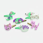 6 Barrette Per Capelli Glitterate Little Pets Multicolore