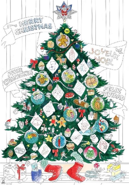 POSTER GIGANTE HAPPY HOLIDAY CHRISTMAS DA COLORARE 100X70 CM OMY