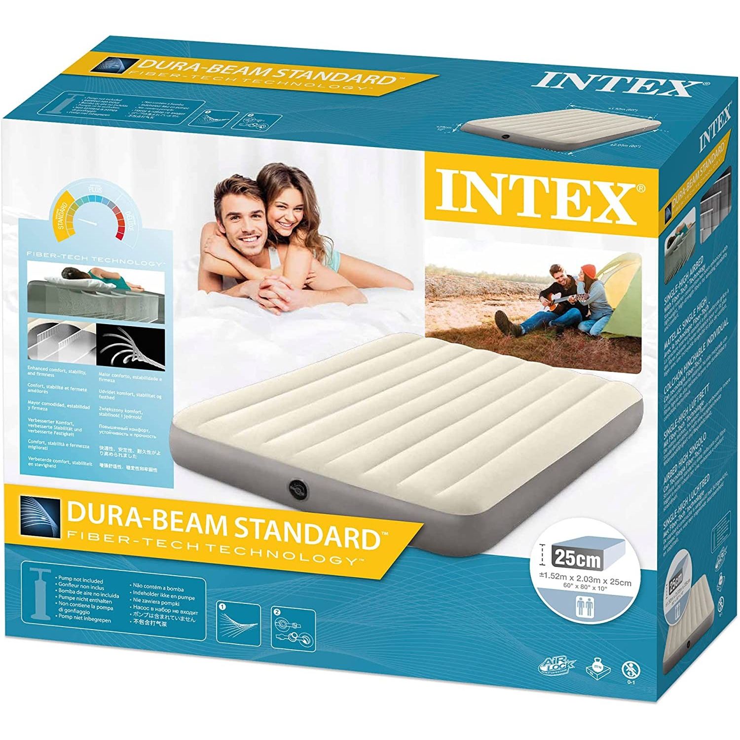 Intex 64103 Materasso Matrimoniale Dura Beam Fiber Tech 152x203x25cm
