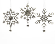 OFFERTA 3 FIOCCHI DI NEVE DA APPENDERE ARGENTO 10CM