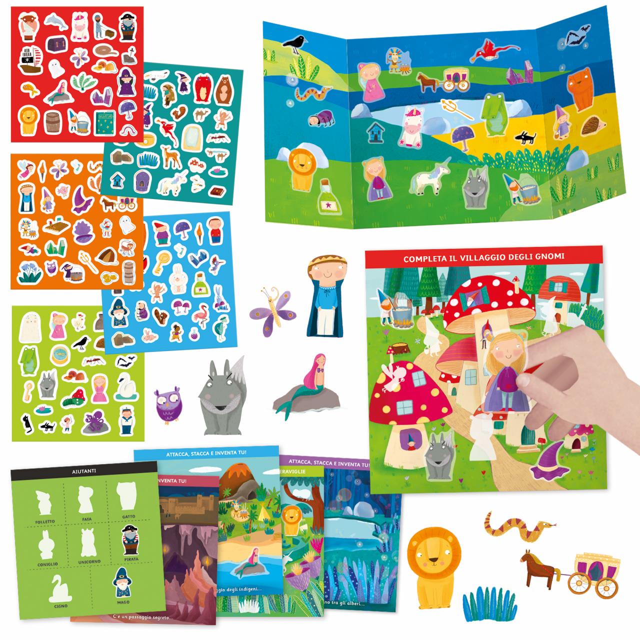 Gioco Educativo Adesivi Fiabe e Favole 3-6 Anni 130 Stickers Headu Viola
